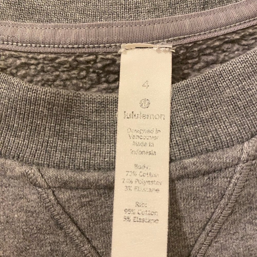 Lululemon All Yours Crew Neck Sweatshirt Gray - Picture 2 of 3